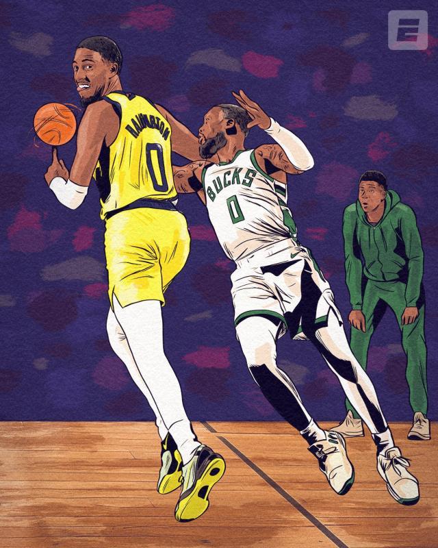 DB电竞官网-赛季交手8比3雄鹿！步行者完成黑六挺进次轮